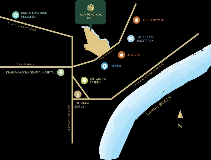 Vasaka Bali Map