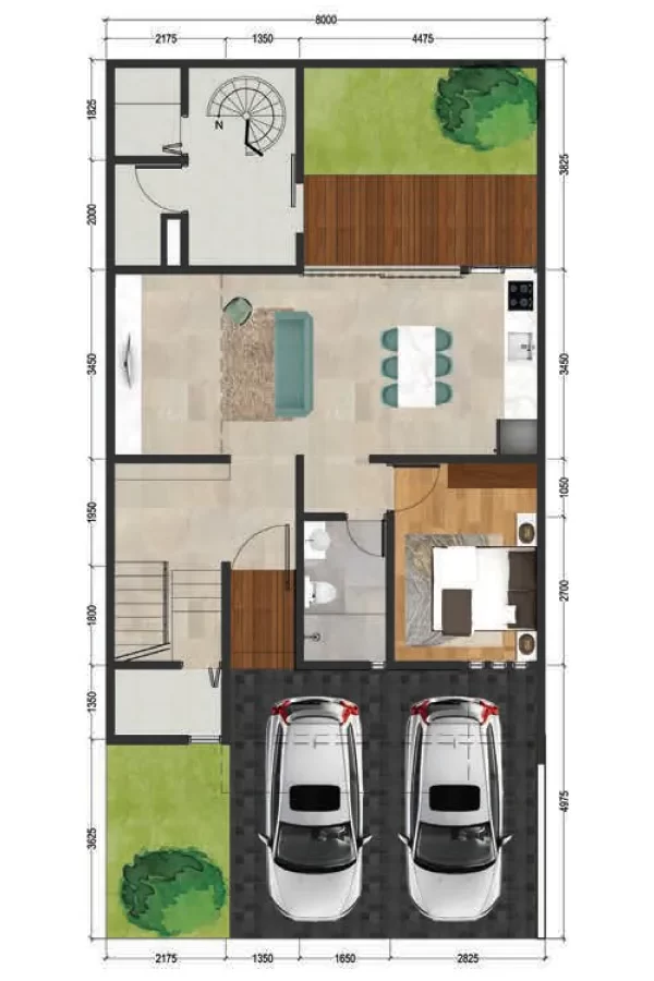 Floorplan Lantai 1 Unit Cluster Dhama