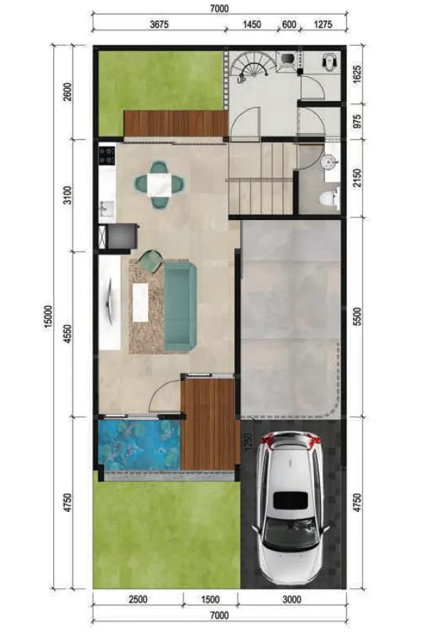 Floorplan Lantai 1 Unit Cluster Grand Evara