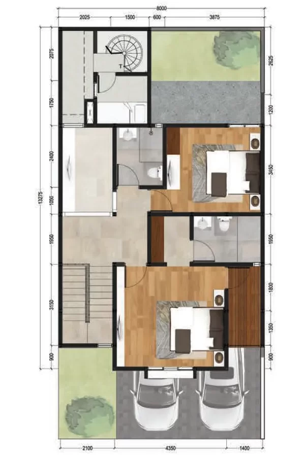 Floorplan Lantai 2 Unit Cluster Dhama